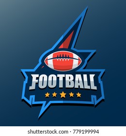 American Football Logo Template. Vector College Logos Illustration