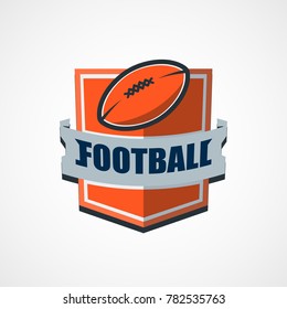 American Football Logo Template. Vector College Logos Illustration