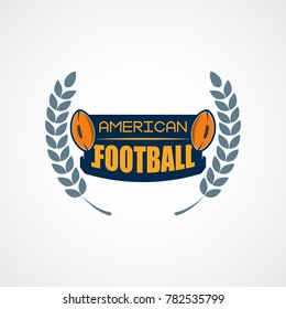 American Football Logo Template. Vector College Logos Illustration