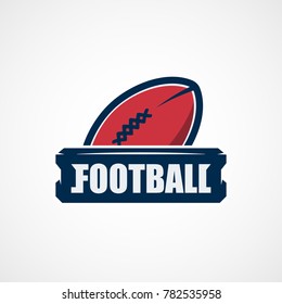 American Football Logo Template. Vector College Logos Illustration