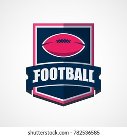 American Football Logo Template. Vector College Logos Illustration