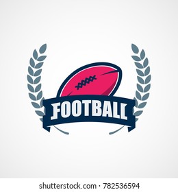 American Football Logo Template. Vector College Logos Illustration