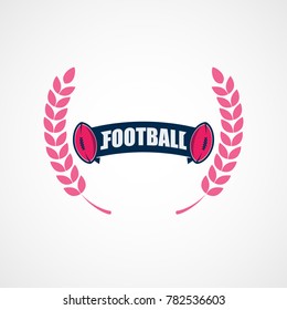 American Football Logo Template. Vector College Logos Illustration