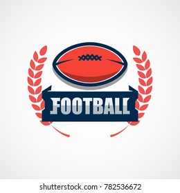 American Football Logo Template. Vector College Logos Illustration
