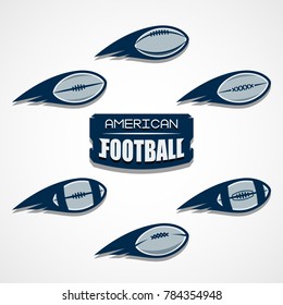 American Football Logo Template. Vector College Logos Illustration