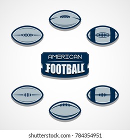 American Football Logo Template. Vector College Logos Illustration