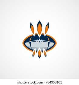 American Football Logo Template. Vector College Logos Illustration