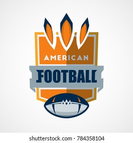 American Football Logo Template. Vector College Logos Illustration