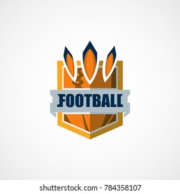 American Football Logo Template. Vector College Logos Illustration