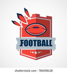 American Football Logo Template. Vector College Logos Illustration