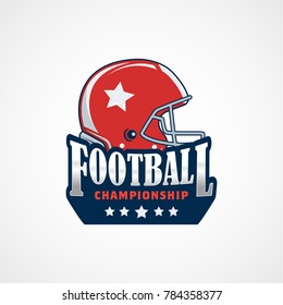 American Football Logo Template. Vector College Logos Illustration