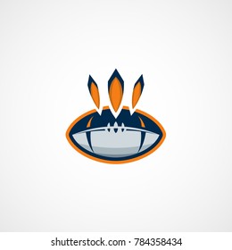 American Football Logo Template. Vector College Logos Illustration