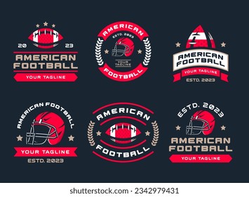 American football logo vector. American football badge bundle