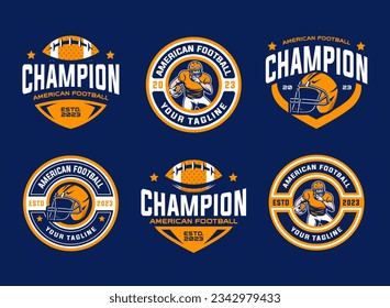 American football logo vector. American football badge bundle