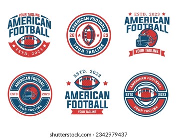 American football logo vector. American football badge bundle