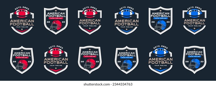 American football logo vector. American football badge bundle