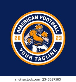 American football logo vector isolated. Vintage american football badge