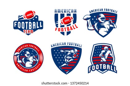 American football logo vector. American football logo with red and blue color