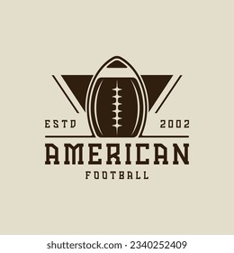 american football logo vintage vector illustration template icon graphic design. sport of ball sign or symbol for club or league concept