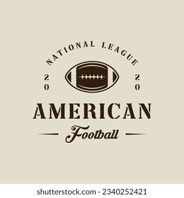 american football logo vintage vector illustration template icon graphic design. sport of ball sign or symbol for club or league concept with retro typography style