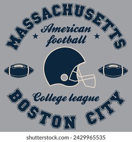 American football logos badge prints. College slogan typography design