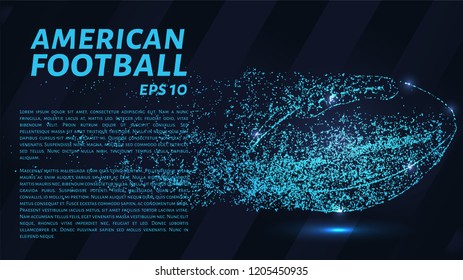 American football made up of particles. American football ball