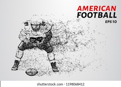 American football made up of particles. Vector illustration.