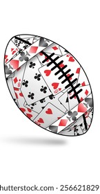 American football made of playing cards