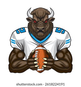 american football mascot bison vector illustration design