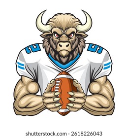 american football mascot buffalo vector illustration design