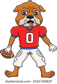 American Football Mascot Cartoon Colored Clipart