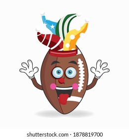 The American Football mascot character becomes a clown. vector illustration