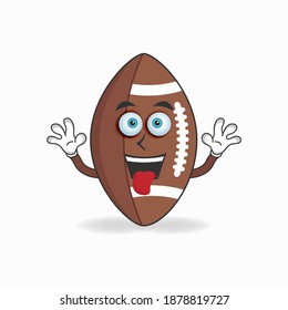 American Football mascot character with laughing expression and sticking tongue. vector illustration
