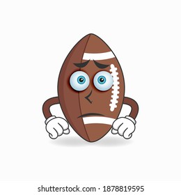 American Football mascot character with sad expression. vector illustration