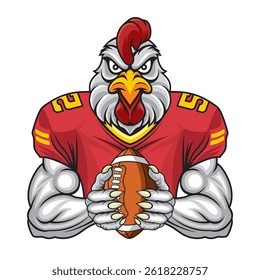american football mascot chicken vector illustration design