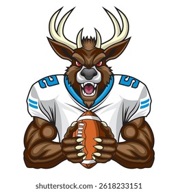 american football mascot deer vector illustration design