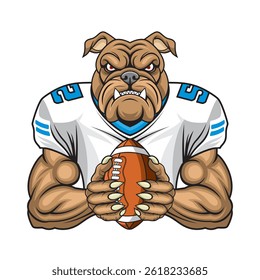 american football mascot dog vector illustration design