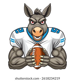 american football mascot donkey vector illustration design