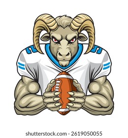 american football mascot ram vector illustration design