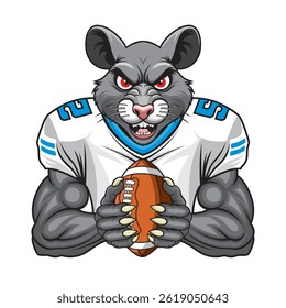 american football mascot rat vector illustration design