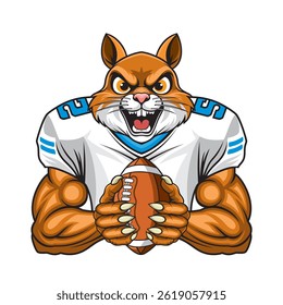 american football mascot squirrel vector illustration design
