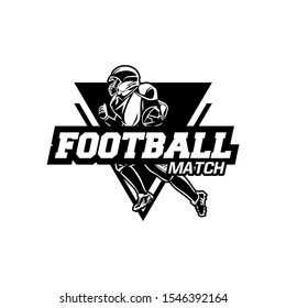 american football match badge symbol black and white