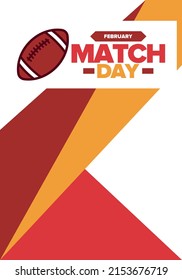 American Football Match Day. Playoff game day. Super football party in United States. Final game of regular season. Professional team championship. Ball for american football. Sport poster design