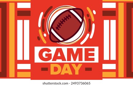 American Football Match Day. Playoff game day. Super football party in United States. Final game of regular season. Professional team championship. Ball for american football. Sport poster design