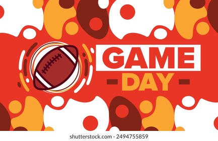 American Football Match Day. Playoff game day. Super football party in United States. Final game of regular season. Professional team championship. Ball for american football. Sport poster design