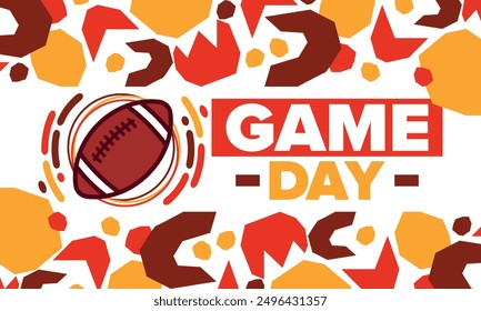 American Football Match Day. Playoff game day. Super football party in United States. Final game of regular season. Professional team championship. Ball for american football. Sport poster design