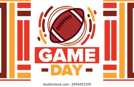 American Football Match Day. Playoff game day. Super football party in United States. Final game of regular season. Professional team championship. Ball for american football. Sport poster design