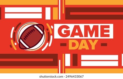 American Football Match Day. Playoff game day. Super football party in United States. Final game of regular season. Professional team championship. Ball for american football. Sport poster design