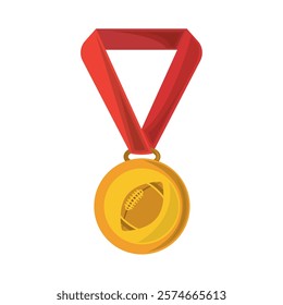 american football medal equipment isolated