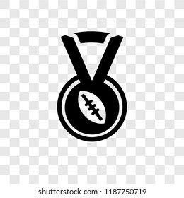 American Football Medal vector icon isolated on transparent background, American Football Medal transparency logo concept
